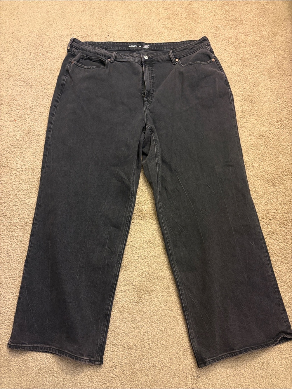 Old Navy Black Wide-Leg Jeans - Relaxed Flare Fit